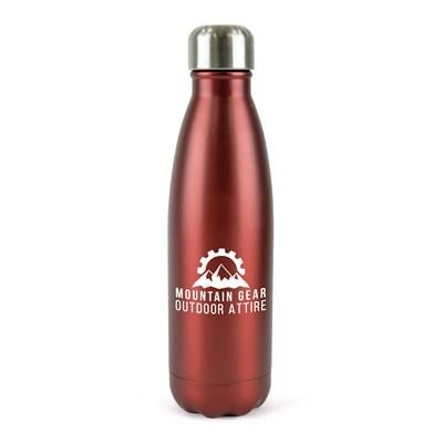 Picture of ASHFORD PLUS STAINLESS STEEL METAL DRINK BOTTLE in Red.