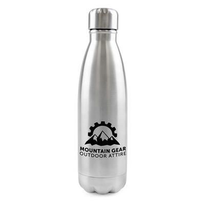 Picture of ASHFORD PLUS STAINLESS STEEL METAL DRINK BOTTLE in Silver.