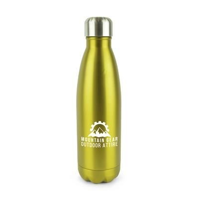 Picture of ASHFORD PLUS STAINLESS STEEL METAL DRINK BOTTLE in Yellow.