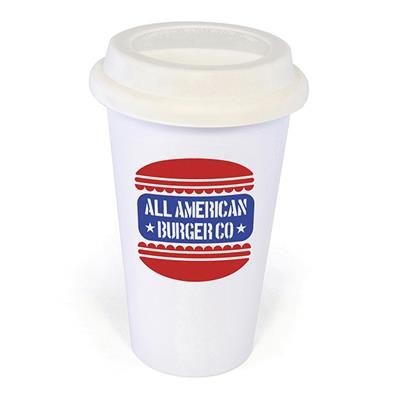 Picture of PLASTIC TAKE OUT MUG with White Lid