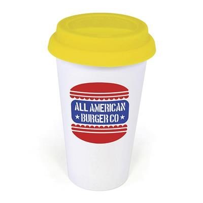 Picture of PLASTIC TAKE OUT MUG with Yellow Lid
