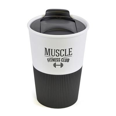 Picture of GRIPPY RUBBER BASED PLASTIC TAKE OUT MUG in Black