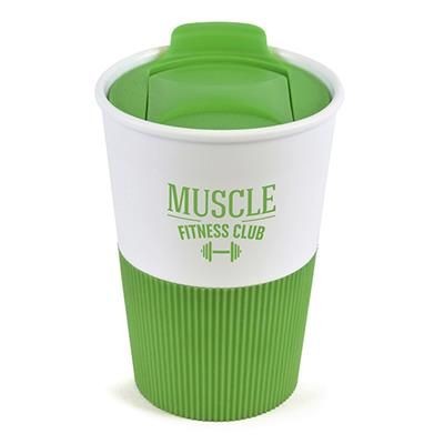 Picture of GRIPPY RUBBER BASED PLASTIC TAKE OUT MUG in Green