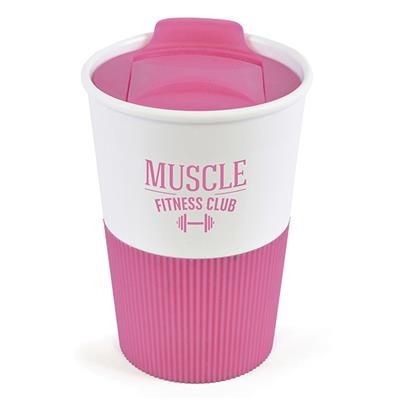 Picture of GRIPPY RUBBER BASED PLASTIC TAKE OUT MUG in Pink