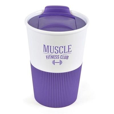 Picture of GRIPPY RUBBER BASED PLASTIC TAKE OUT MUG in Purple