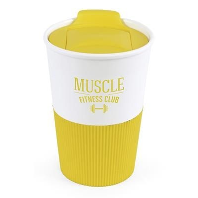 Picture of GRIPPY RUBBER BASED PLASTIC TAKE OUT MUG in Yellow