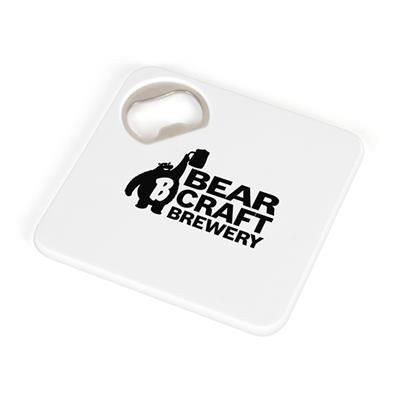 Picture of COASTER BOTTLE OPENER in White