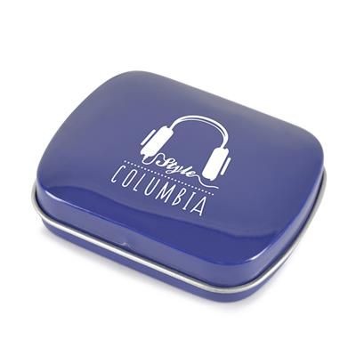 Picture of RECTANGULAR MINTS TIN in Navy Blue.