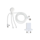 Picture of 2090 - XOOPAR MR BIO LONG CHARGER CABLE + UK PLUG ADAPTER in White