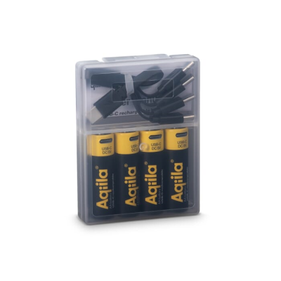 Picture of AQIILA RECHARGEABLE USB-C BATTERIES AA 2000MAH 4-PACK in Black