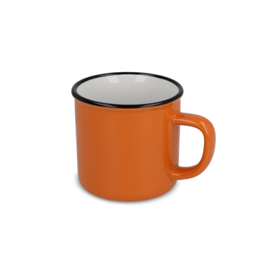 Picture of ENAMEL STYLE CERAMIC POTTERY MUG 280ML in Orange