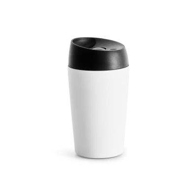 Picture of SAGAFORM LOKE TRAVEL MUG COLOUR COATED 240ML in White