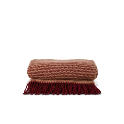 Picture of SAGAFORM ULLI 100% NEW ZEELAND WOOL BLANKET in Dark Red