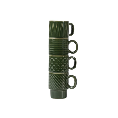 Picture of SAGAFORM COFFEE & MORE ESPRESSO MUG 4-PCS 100ML in Dark Green