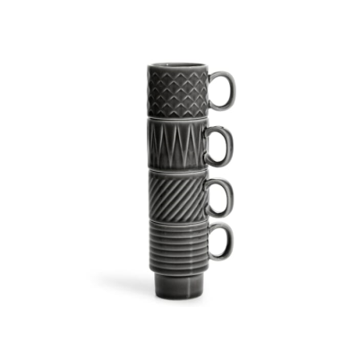 Picture of SAGAFORM COFFEE & MORE ESPRESSO MUG 4-PCS 100ML in Dark Grey