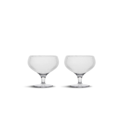 Picture of BILLI COUPE GLASS SET OF 2 in Clear Transparent