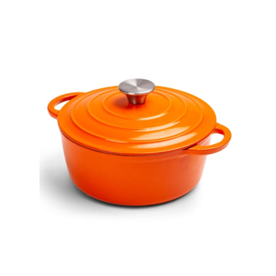Picture of ORREFORS JERNVERK LARGE ENAMELLED CASSEROLE 5L in Orange