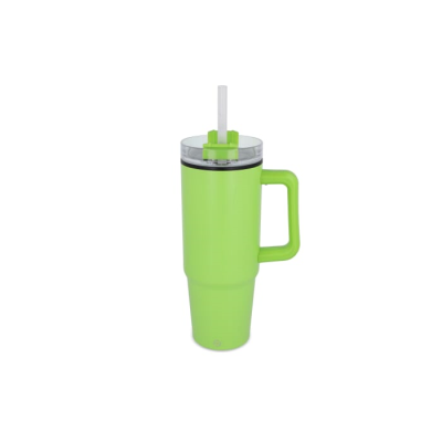 Picture of MIAMI MUG with Handle & Straw 800Ml in Pale Green