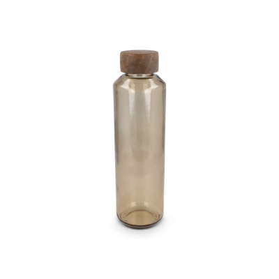 Picture of INSIDEOUT RECYCLED GLASS WATERBOTTLE REUUZ with Wood Cap 650Ml