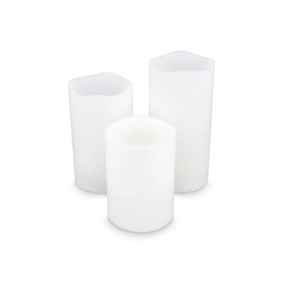 Picture of KOSELYS 3-PIECE LED WAX CANDLE SET (BATTERY OPERATED) in Ivory