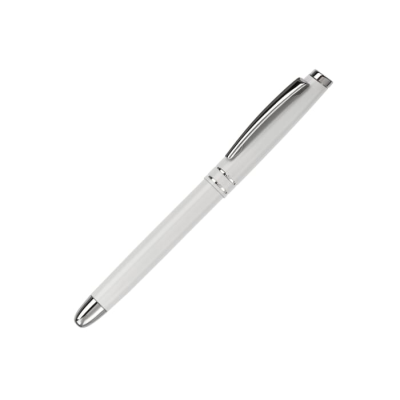 Picture of METAL ROLLERBALL PEN 2 STRIPE in White