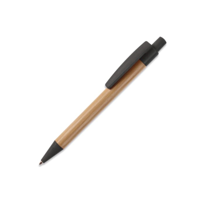 Picture of BALL PEN BAMBOO with Wheatstraw in Black