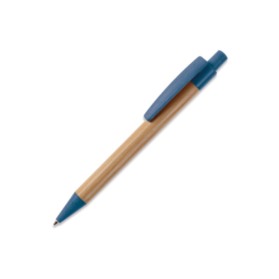 Picture of BALL PEN BAMBOO with Wheatstraw in Blue