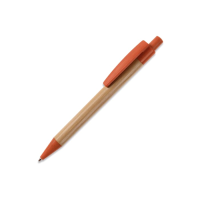Picture of BALL PEN BAMBOO with Wheatstraw in Orange