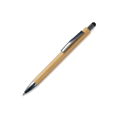 Picture of BALL PEN NEW YORK BAMBOO with Stylus in Black