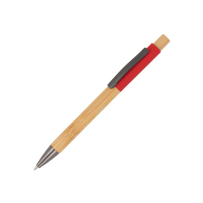 Picture of BALL PEN MADRID BAMBOO in Red