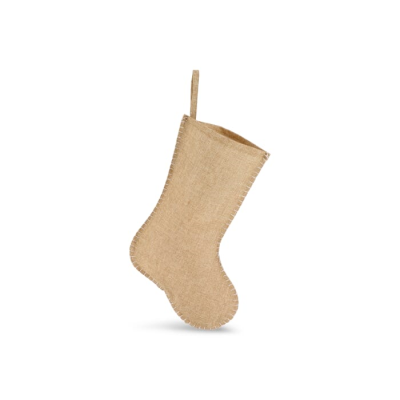 Picture of JUTE-STYLE CHRISTMAS STOCKING with Decorative Stitching 40 Cm in Nature