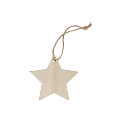 Picture of STAR SHAPE WOOD CHRISTMAS ORNAMENT in Nature