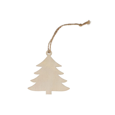 Picture of TREE SHAPE WOOD CHRISTMAS ORNAMENT in Nature