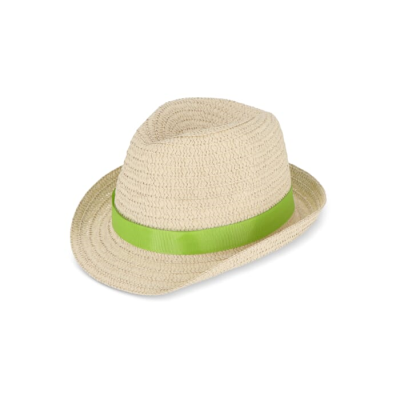 Picture of PLANT STRAW HAT with Colour Band in Pale Green
