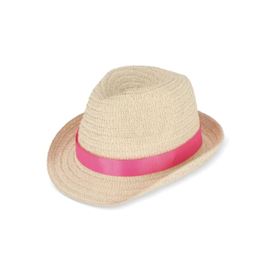 Picture of PLANT STRAW HAT with Colour Band in Pink