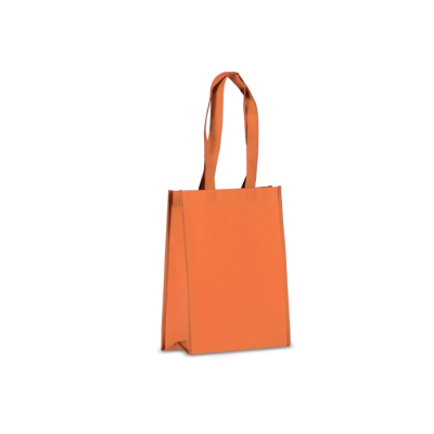 Picture of R-PET CARRY BAG LAMINATED NON-WOVEN 24 x 11 x 30CM 105G & M² in Orange