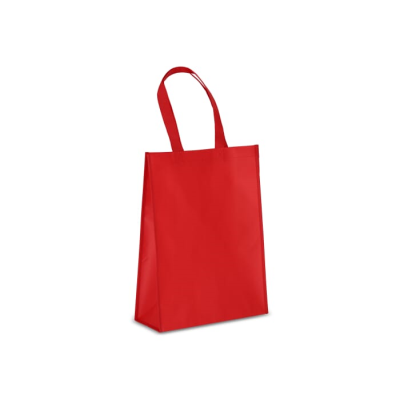 Picture of R-PET CARRY BAG LAMINATED NON-WOVEN 30 x 12 x 40CM 105G & M² in Red