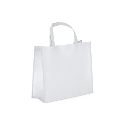 Picture of R-PET CARRY BAG LAMINATED NON-WOVEN 40 x 16 x 35CM 105G & M² in White