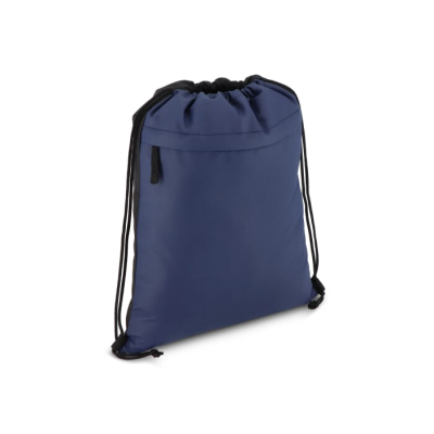 Picture of PU COATED R-PET 600D DRAWSTRING BAG 33 x 42 CM in Dark Blue