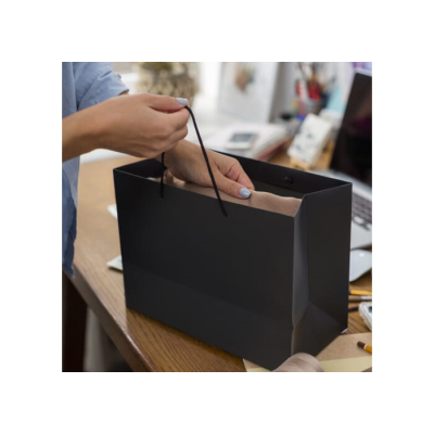 Picture of PAPER GIFT BAG 40X12X30CM 200G & M² in Black