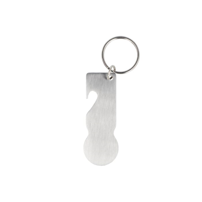 Picture of STAINLESS STEEL METAL TROLLEY TOKEN KEYRING in Silver