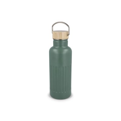 Picture of RECYCLED STAINLESS STEEL METAL THERMO BOTTLE 500ML in Olive Green