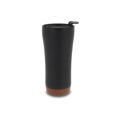 Picture of DOUBLE WALLED TUMBLER CORK BASE 480ML in Black