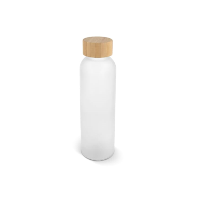 Picture of WATER BOTTLE GLASS & BAMBOO 500ML in White