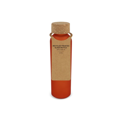 Picture of FROSTED RECYCLED GLASS BOTTLE with Cork Lid 500Ml