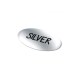 VINYL STICKER OVAL 50X25MM in Silver image 2