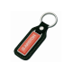 KEYRING METAL, REAL LEATHER, DOMING* in Black image 2