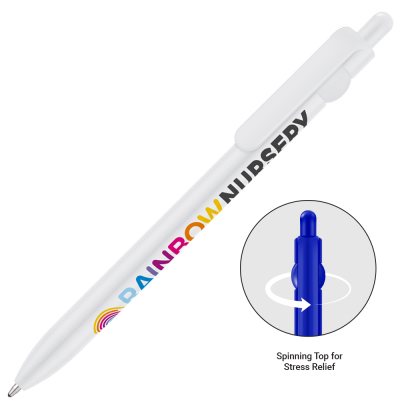 Picture of CLICK SPIN FIDGET GRS BALL PEN - WHITE