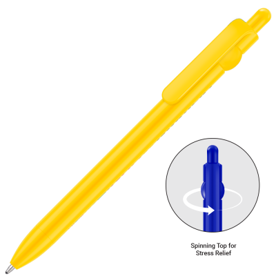 Picture of CLICK SPIN FIDGET GRS BALL PEN - YELLOW