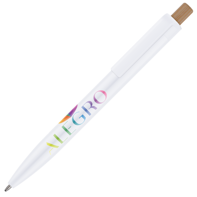 Picture of ECO CLICK GRS RECYCLED PLASTIC BALL PEN - WHITE